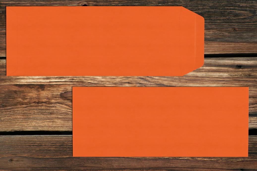 Versandtaschen 125x312 mm Nassklebend Dunkelorange 120 g/qm